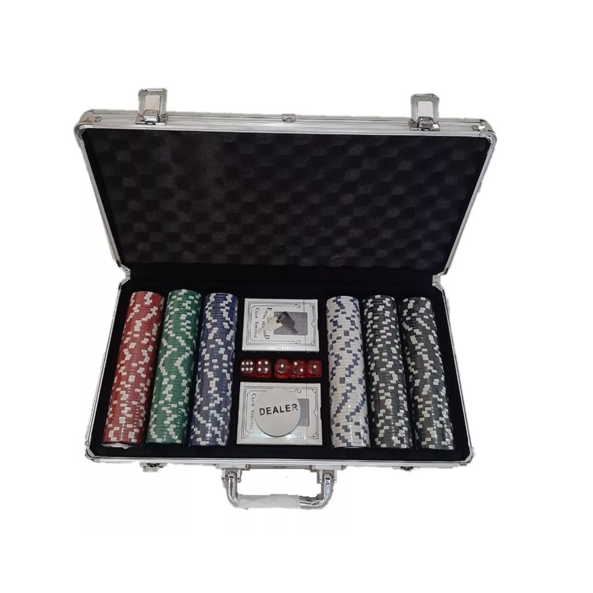 GENERICO - Set Kit Juego Póker Con Maleta 300 Fichas 11,5 Gramos Casino