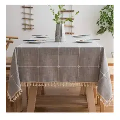 GENERICO - Mantel Rectangular Mantel De La Mesa Borla Algodón 145x220cm