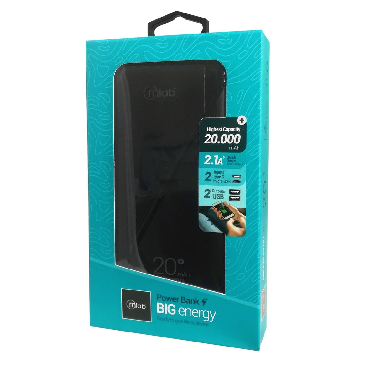 MLAB - Batería portátil Powerbank BIG energy 20000mAh Mlab-9221