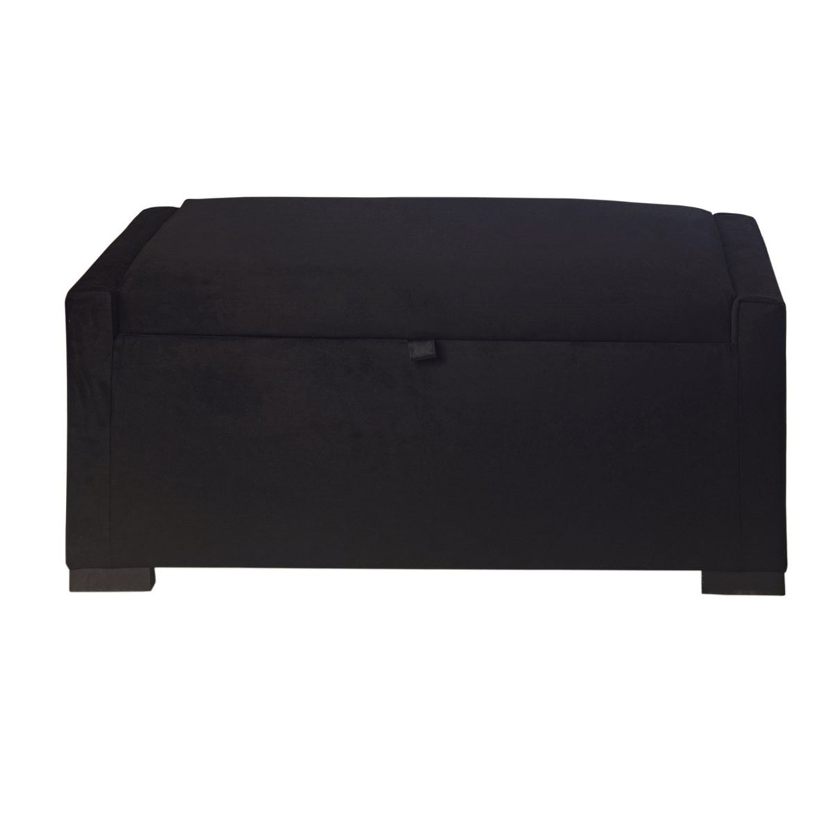 GENERICO - Banqueta con Baúl Leyzy Negro Felpa 40X55X105 cm Máxima Design