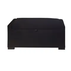 GENERICO - Banqueta con Baúl Leyzy Negro Felpa 40X55X105 cm Máxima Design