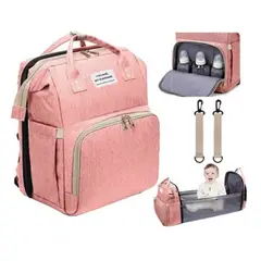 GENERICO - Mochila 3 En 1 Pañalera Cuna Y Mudador Portátil Para Bebés