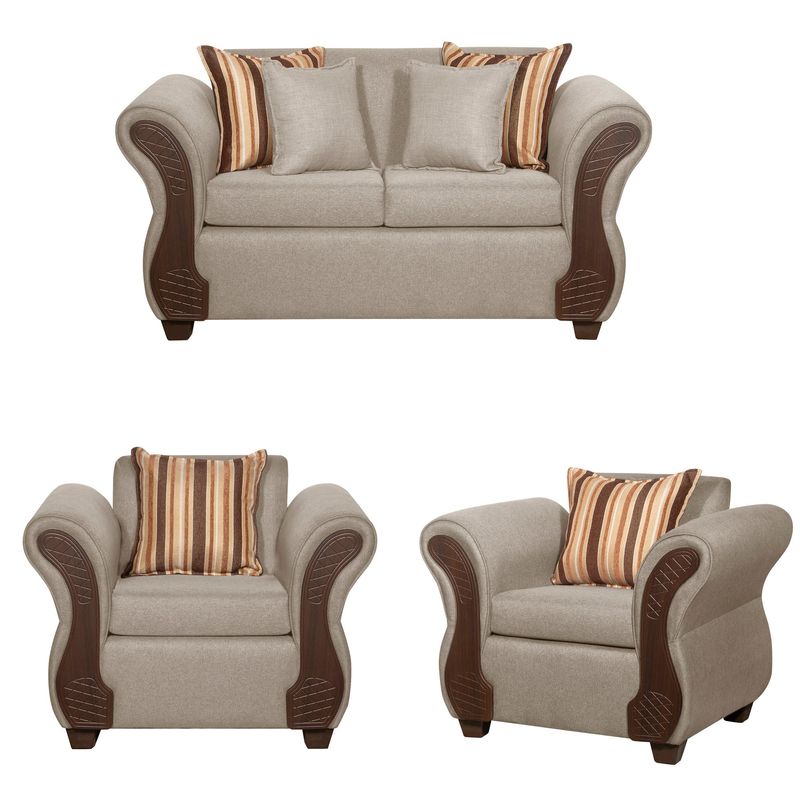 RUZAM MOBEL - JUEGO DE LIVING 2-1-1 MARSELLA  BEIGE