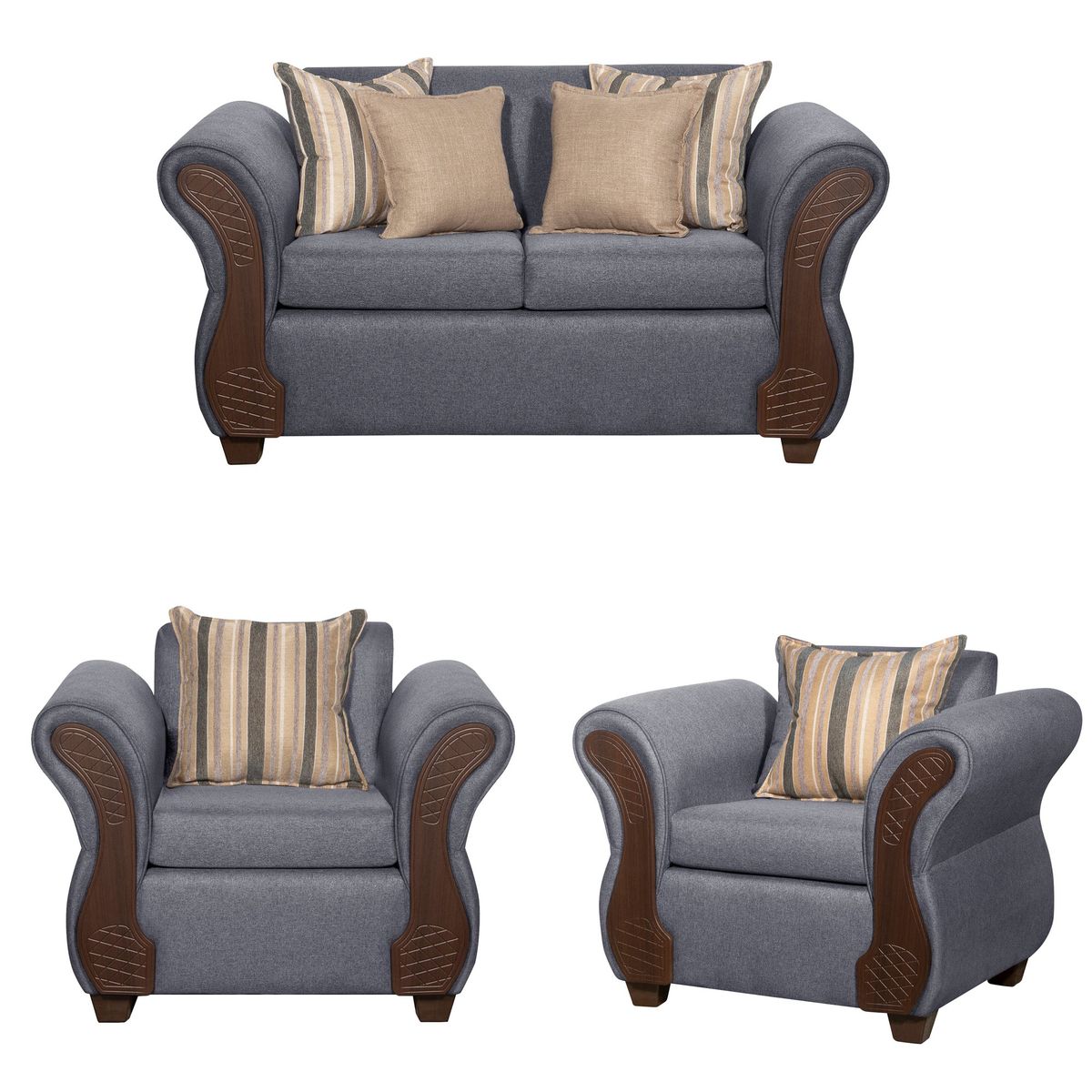 RUZAM MOBEL - LIVING 2-1-1 MARSELLA GRIS RUZAM MOBEL