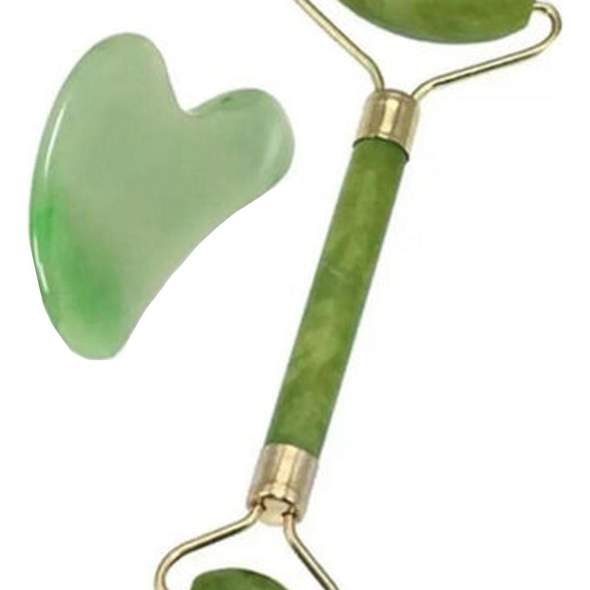 IMPORTCLICK - Rodillo Masajeador Facial Piedra Jade 100% Natural