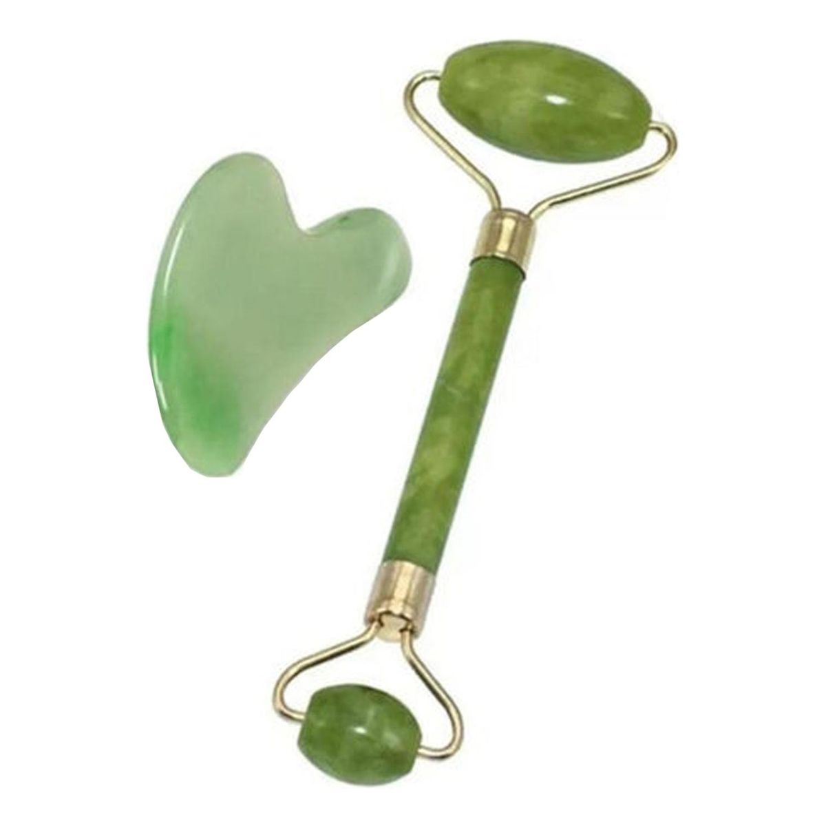 IMPORTCLICK - Rodillo Masajeador Facial Piedra Jade 100% Natural