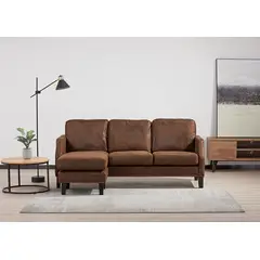 AGUILA - Sofa 3 Cuerpos Chaise Longue AD-LEM-358N7-BRN.