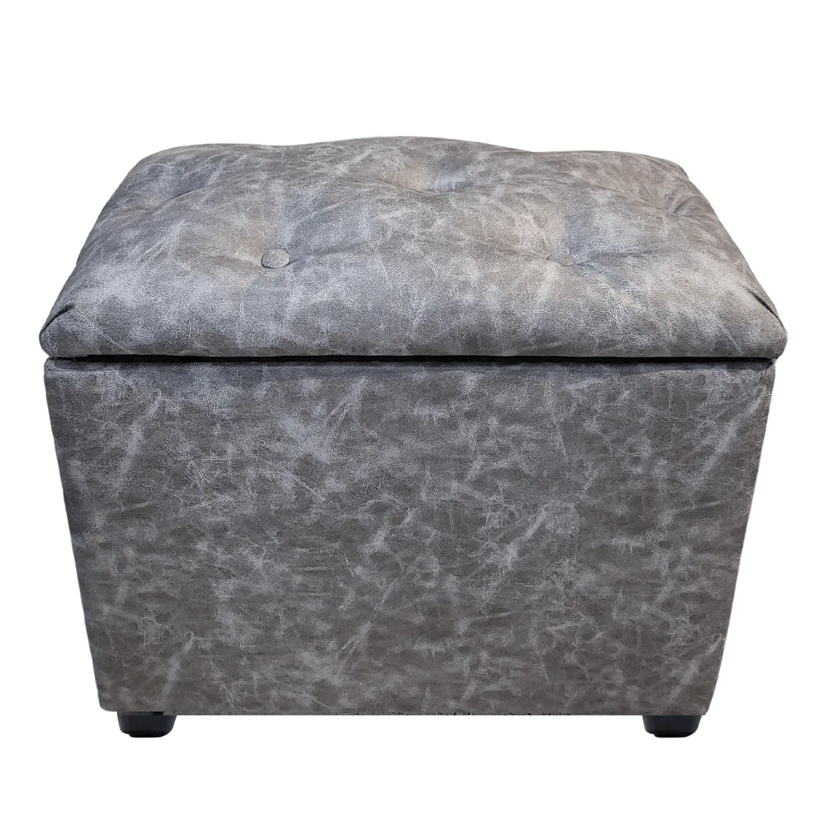 GENERICO - Baúl Botone Gris Eco Cuero 60x40x50x40 Muebles Rimar