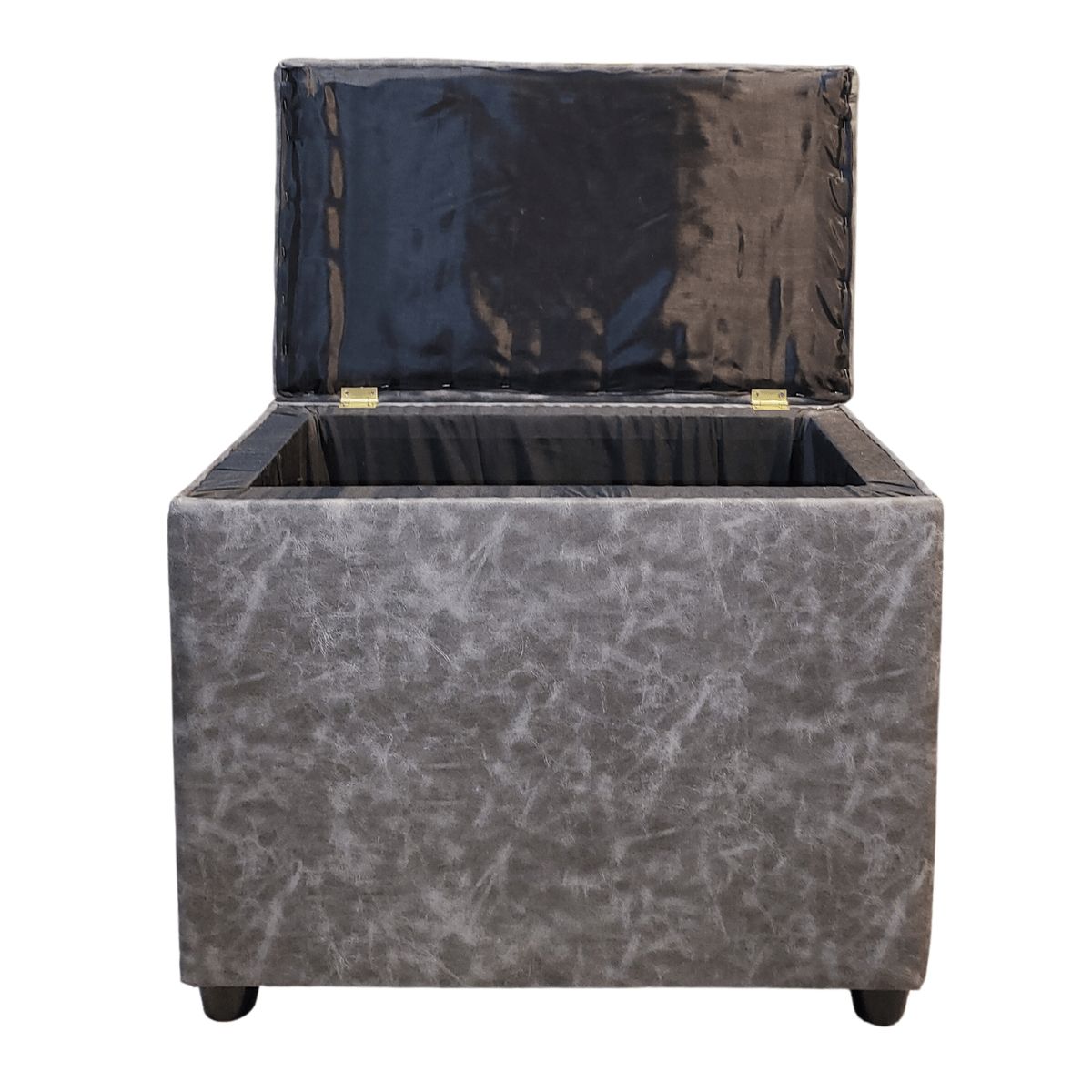 GENERICO - Baúl Botone Gris Eco Cuero 60x40x50x40 Muebles Rimar