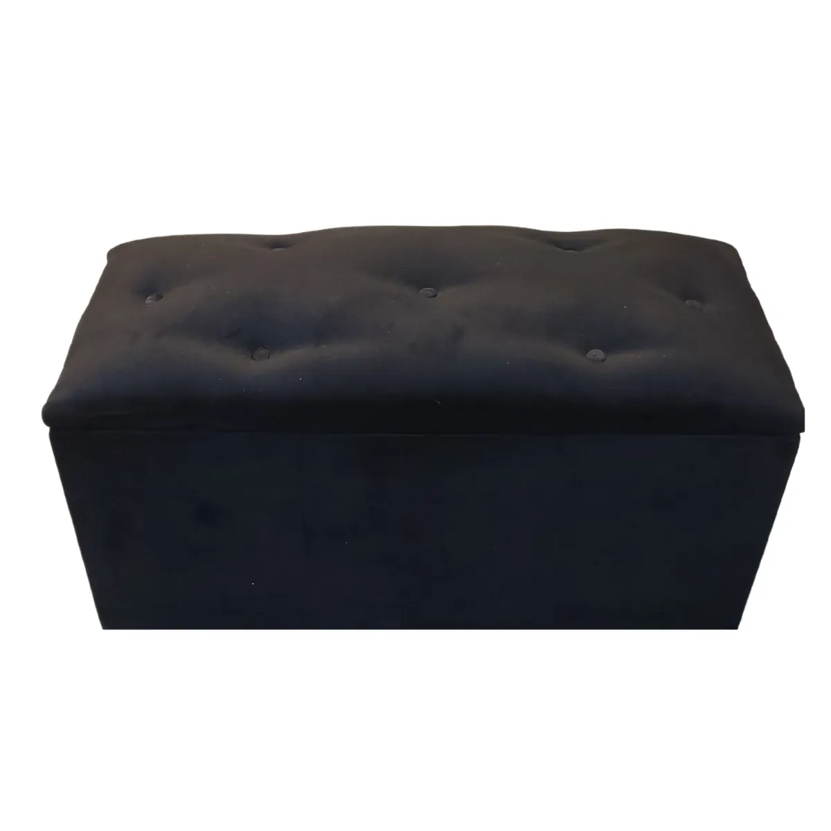 GENERICO - Baul Botone XL Negro Felpa  105X40X50X40 Rimar