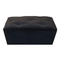 GENERICO - Baul Botone XL Negro Felpa 105X40X50X40 Rimar