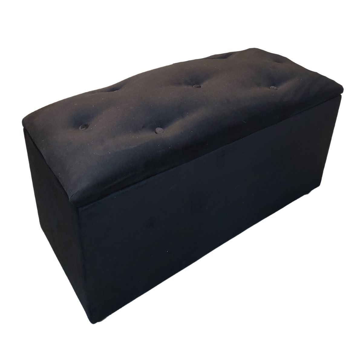 GENERICO - Baul Botone XL Negro Felpa  105X40X50X40 Rimar