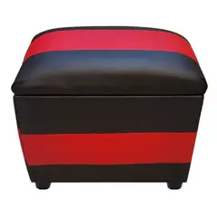 GENERICO - Baul Negro Rojo Eco cuero 60x40x50x40 Muebles Rimar