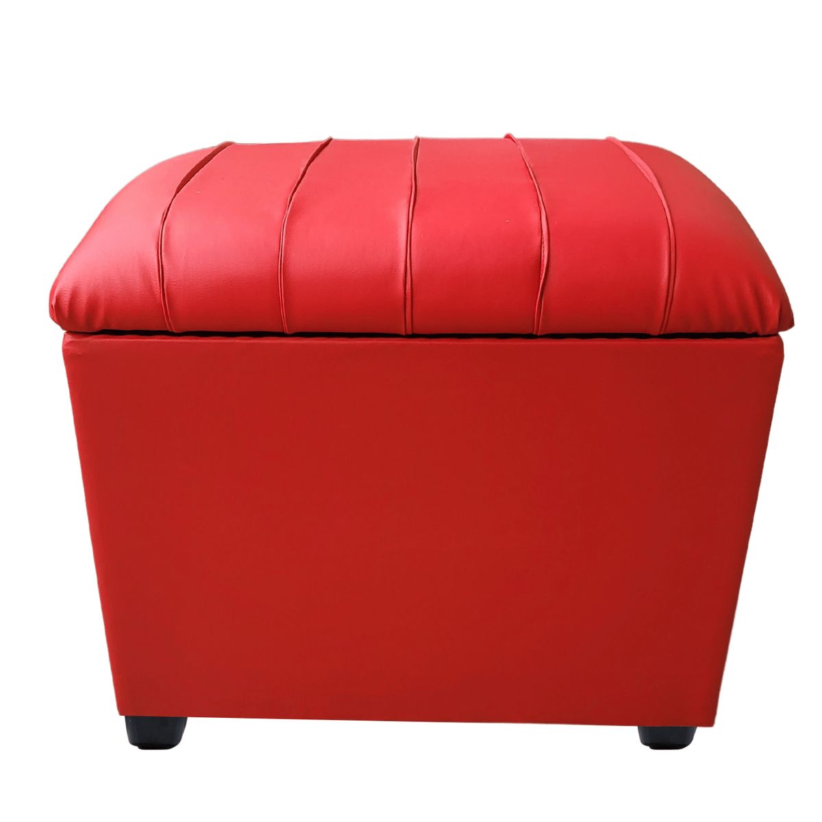 GENERICO - Banqueta Baul Tubular Rojo Eco Cuero 60x40x50X40 Rimar