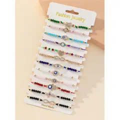GENERICO - Pulsera con diseño de diamante de imitacion y ojo