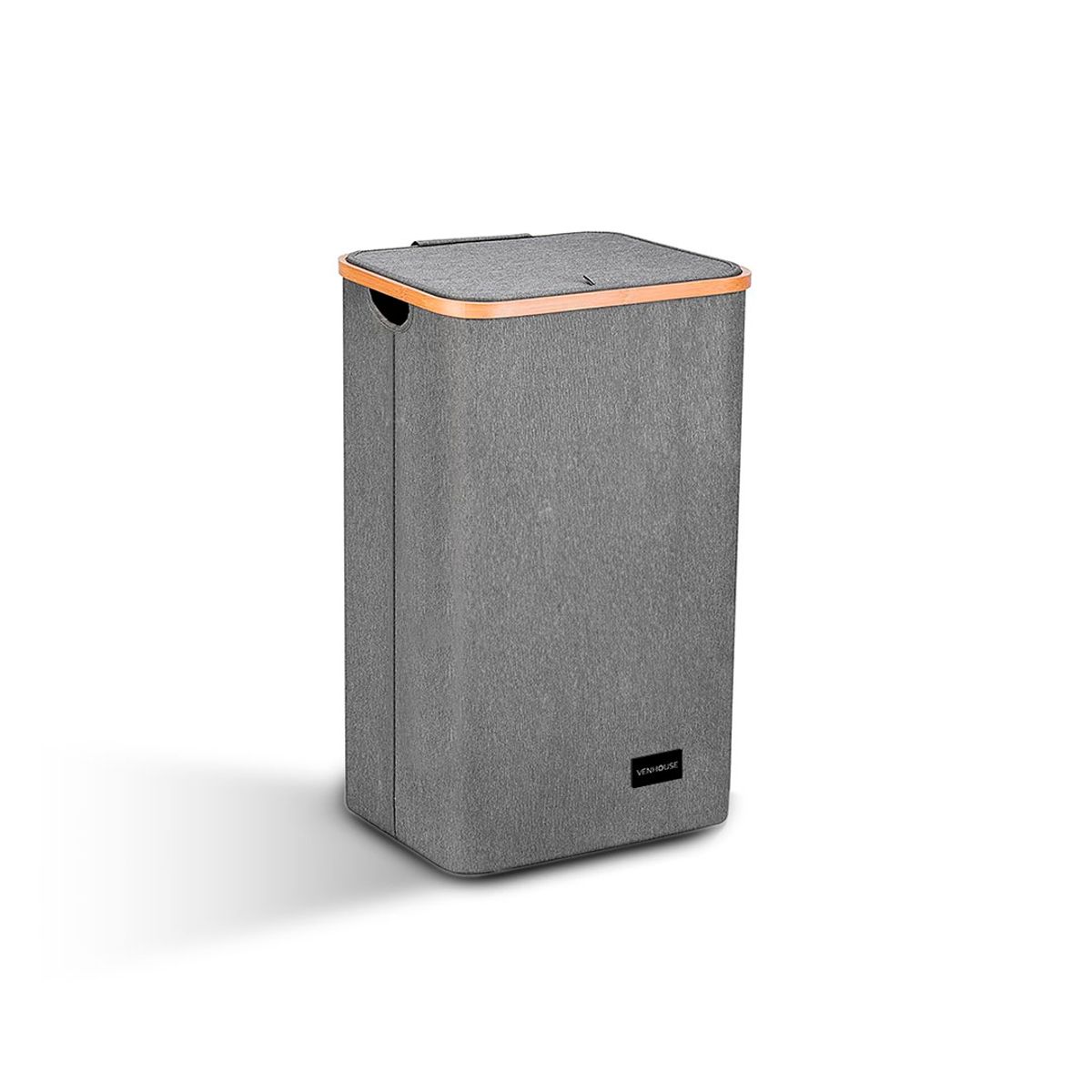 GENERICO - Cesta Canasto Ropa Sucia Plegable Borde Bambú 100L Gris