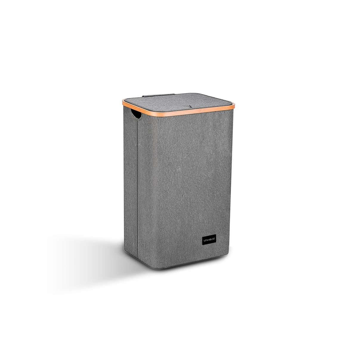 GENERICO - Cesta Canasto Ropa Sucia Plegable Borde Bambú 100L Gris