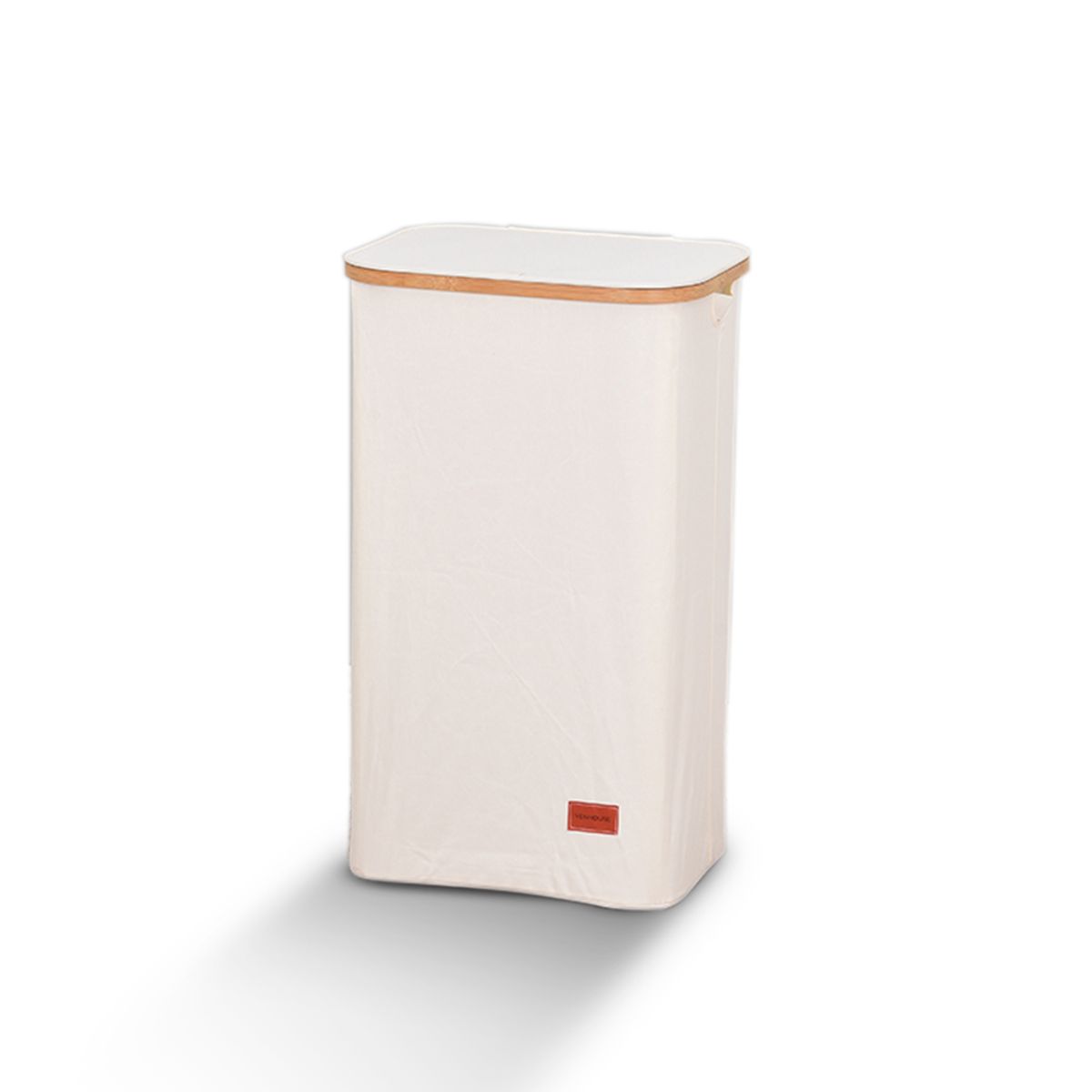 GENERICO - Cesta Canasto Ropa Sucia Plegable Borde Bambú 100L Beige