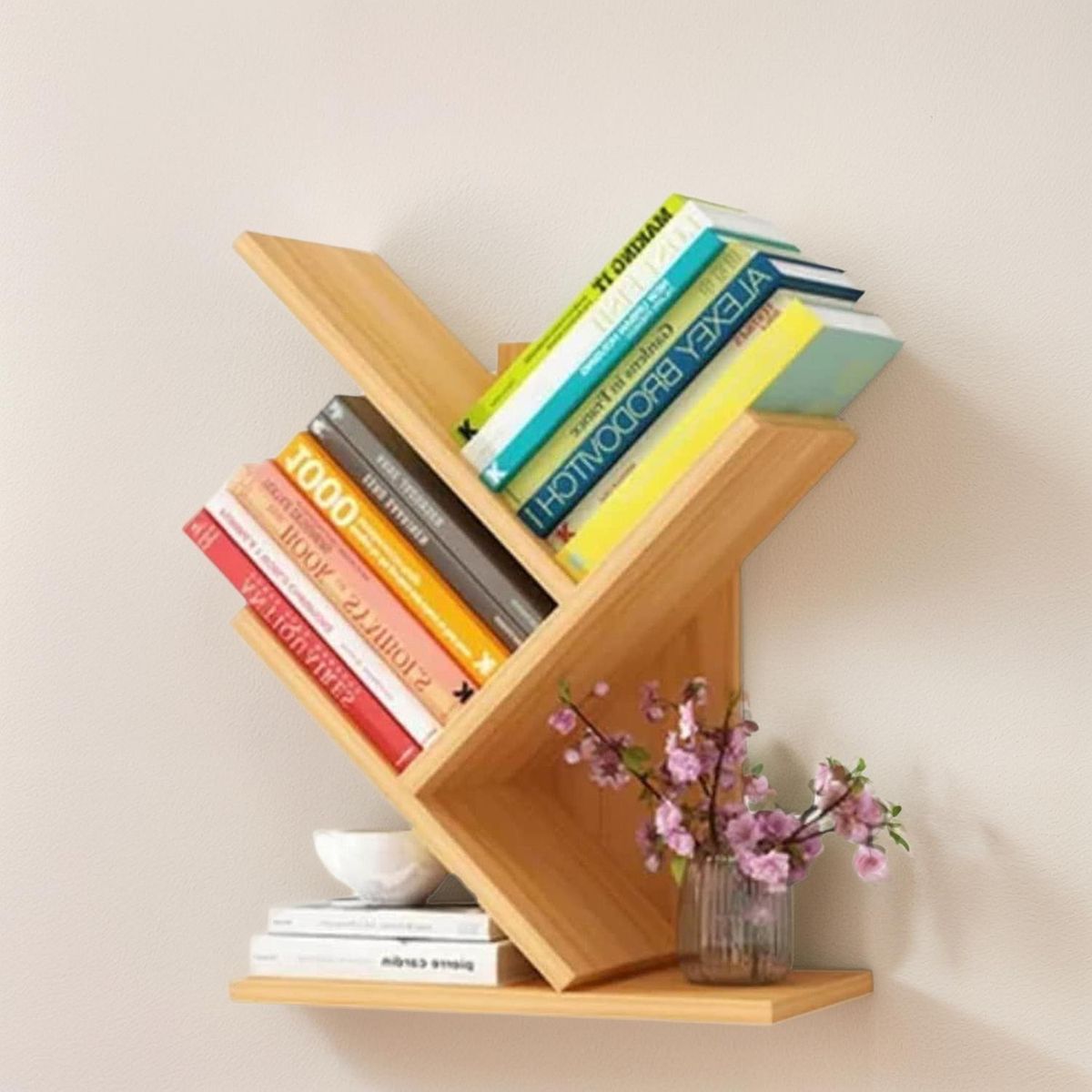 IMPORTCLICK - Librero Organizador Inclinado Repisa Café 30x15x62 CM - Café