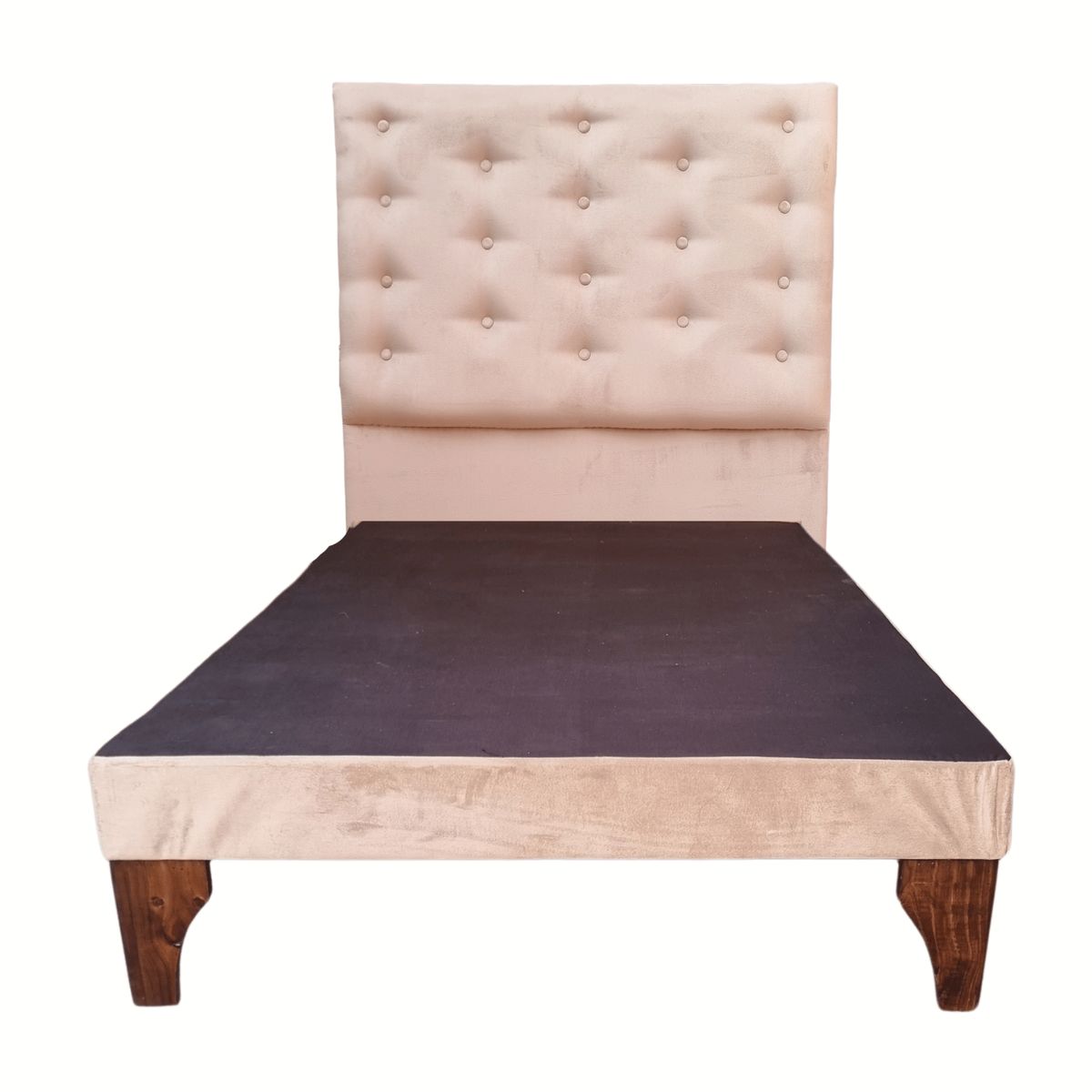 GENERICO - Base Europea 1P  Respaldo Beige Felpa a Piso Botone