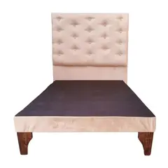 GENERICO - Base Europea 1P Respaldo Beige Felpa a Piso Botone