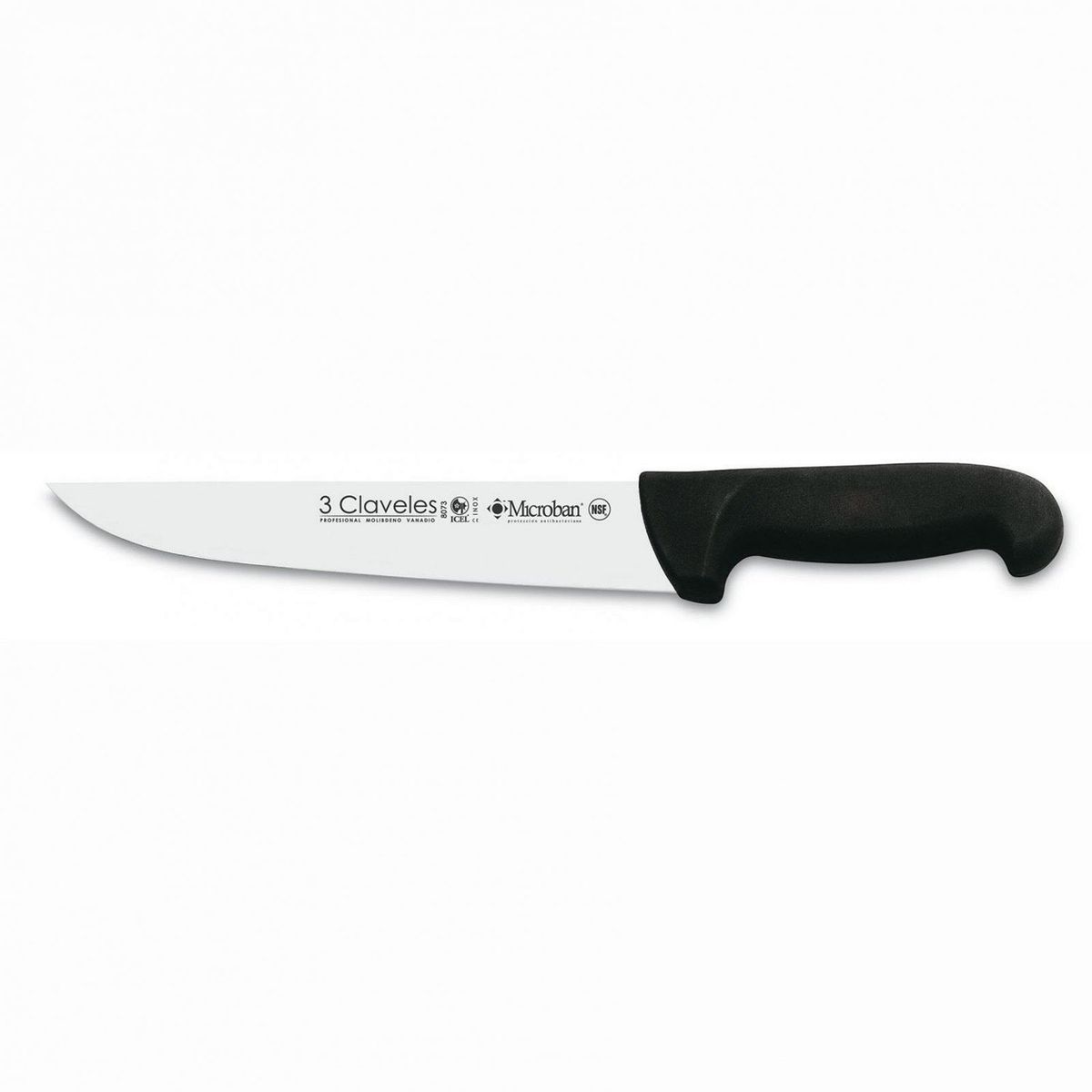 3 CLAVELES - Cuchillo Carnicero 26 cm Negro
