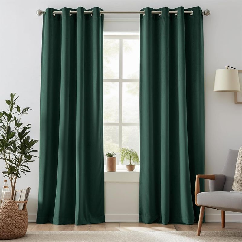 GENERICO - Cortina VERDE DE 2 Paños PARA LIVING 140x230 cm TELA GRUESA