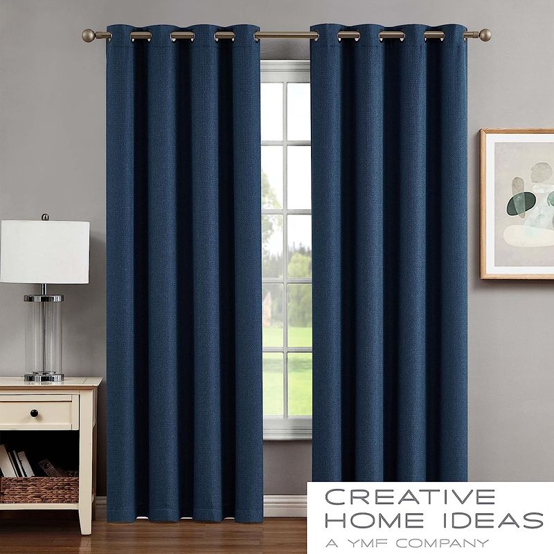 GENERICO - Cortina AZUL REY DE 2 Paños PARA LIVING 140x230 cm TELA GRUESA BlackOut