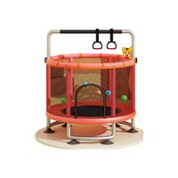 Cama Elástica 150cm Con Barra de Ejercicio Roja