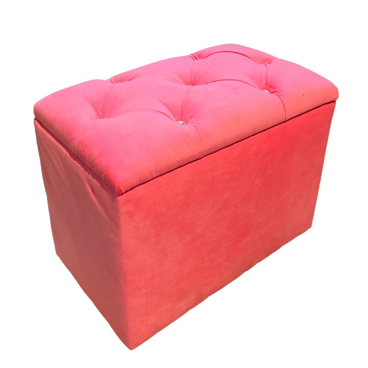 GENERICO - Baul Capitoné Rosado Felpa Diamante Muebles Rimar