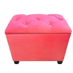 GENERICO - Baul Capitoné Rosado Felpa Diamante Muebles Rimar