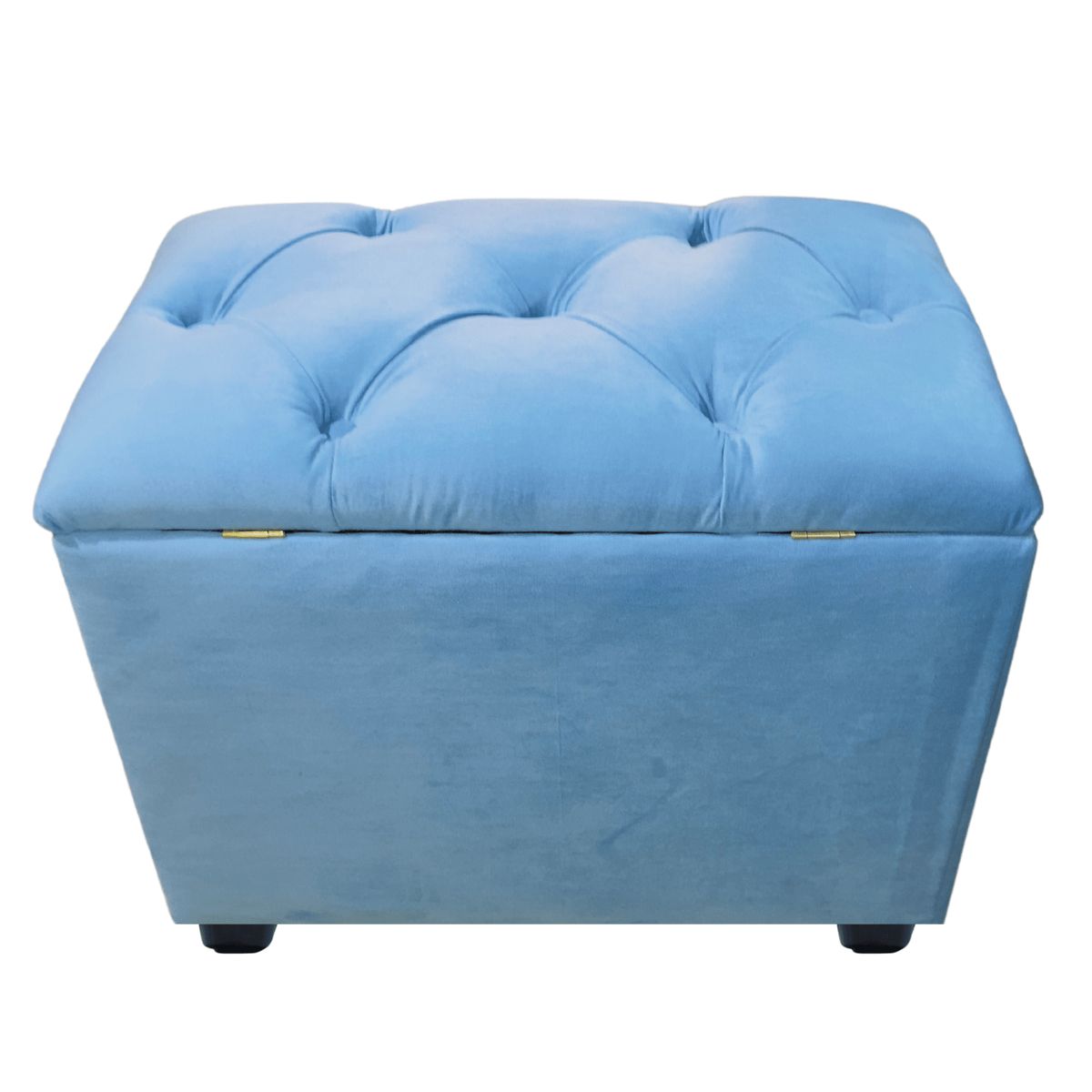 GENERICO - Baul Capitoné Celeste Felpa Muebles Rimar