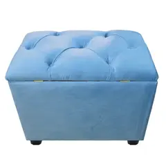GENERICO - Baul Capitoné Celeste Felpa Muebles Rimar