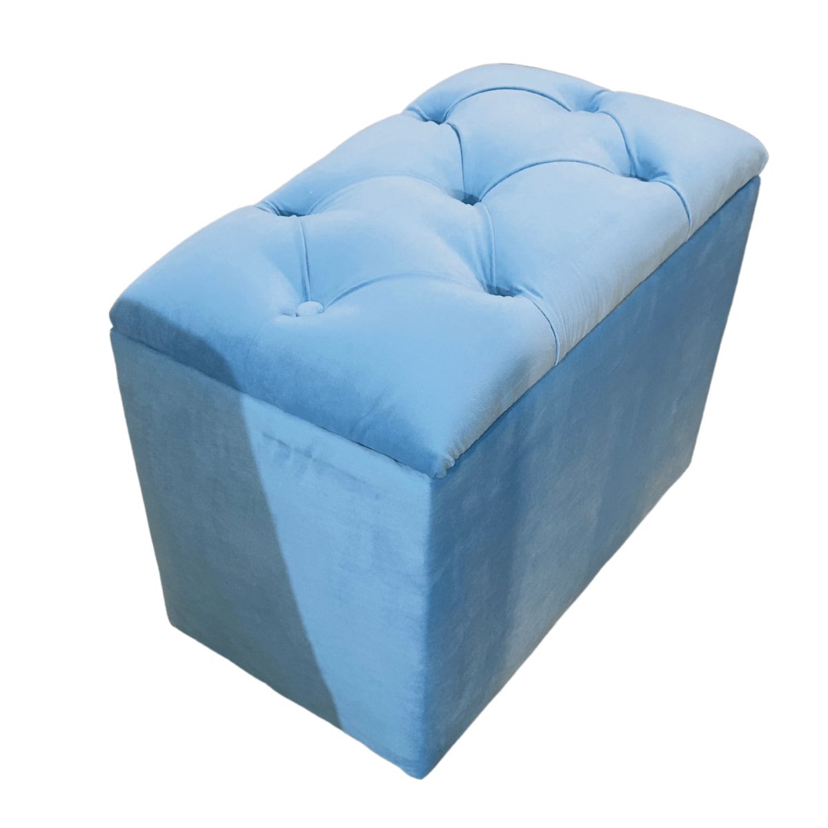 GENERICO - Baul Capitoné Celeste Felpa Muebles Rimar