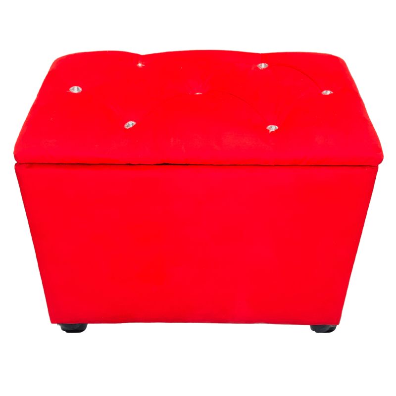 GENERICO - Baul Capitoné Rojo Felpa Diamante Muebles Rimar