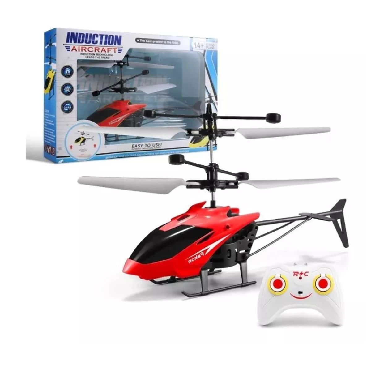 GENERICO - Helicóptero Inducción Control Remoto Recargable Mini Niños