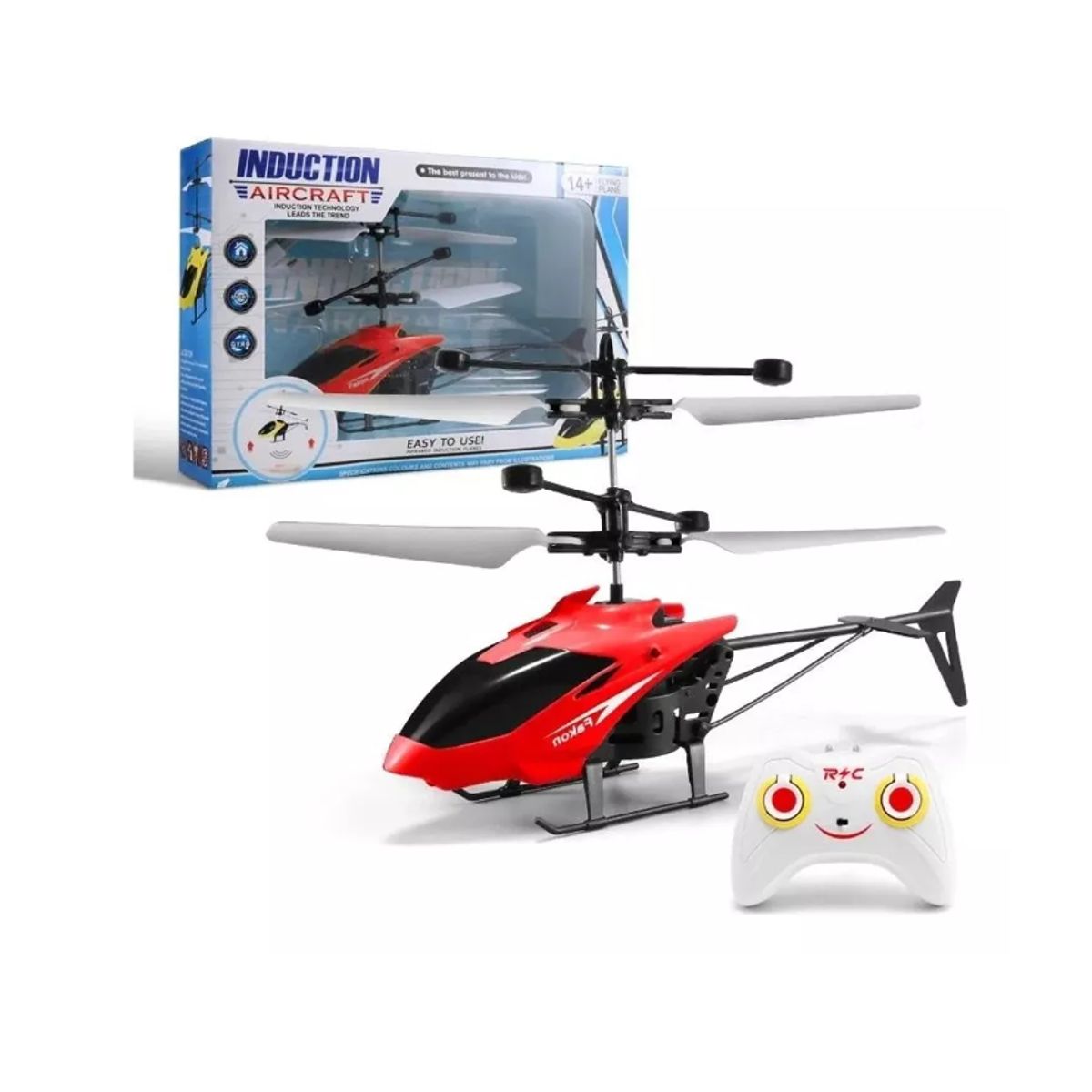 GENERICO - Helicóptero Inducción Control Remoto Recargable Mini Niños