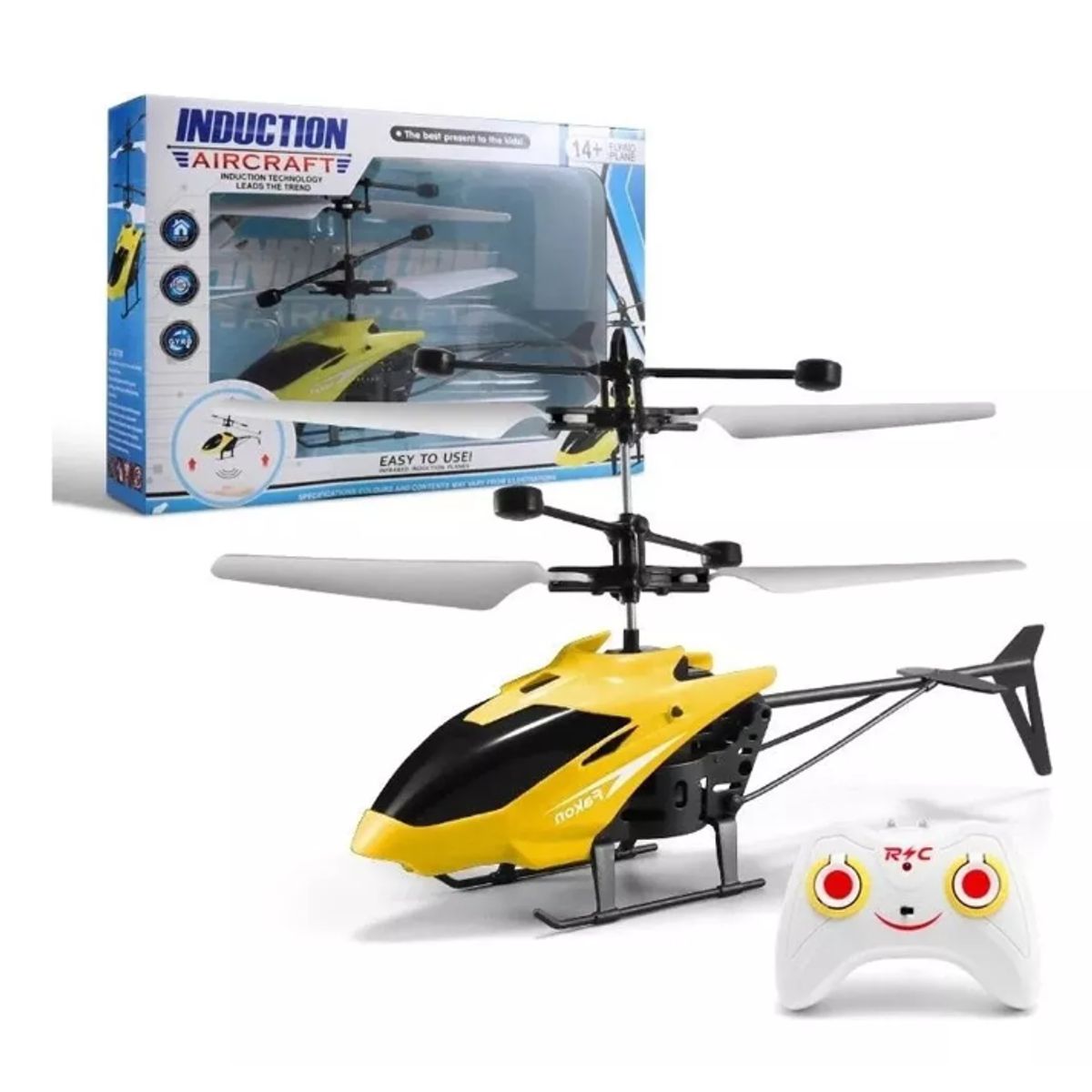 GENERICO - Helicóptero Inducción Control Remoto Recargable Mini