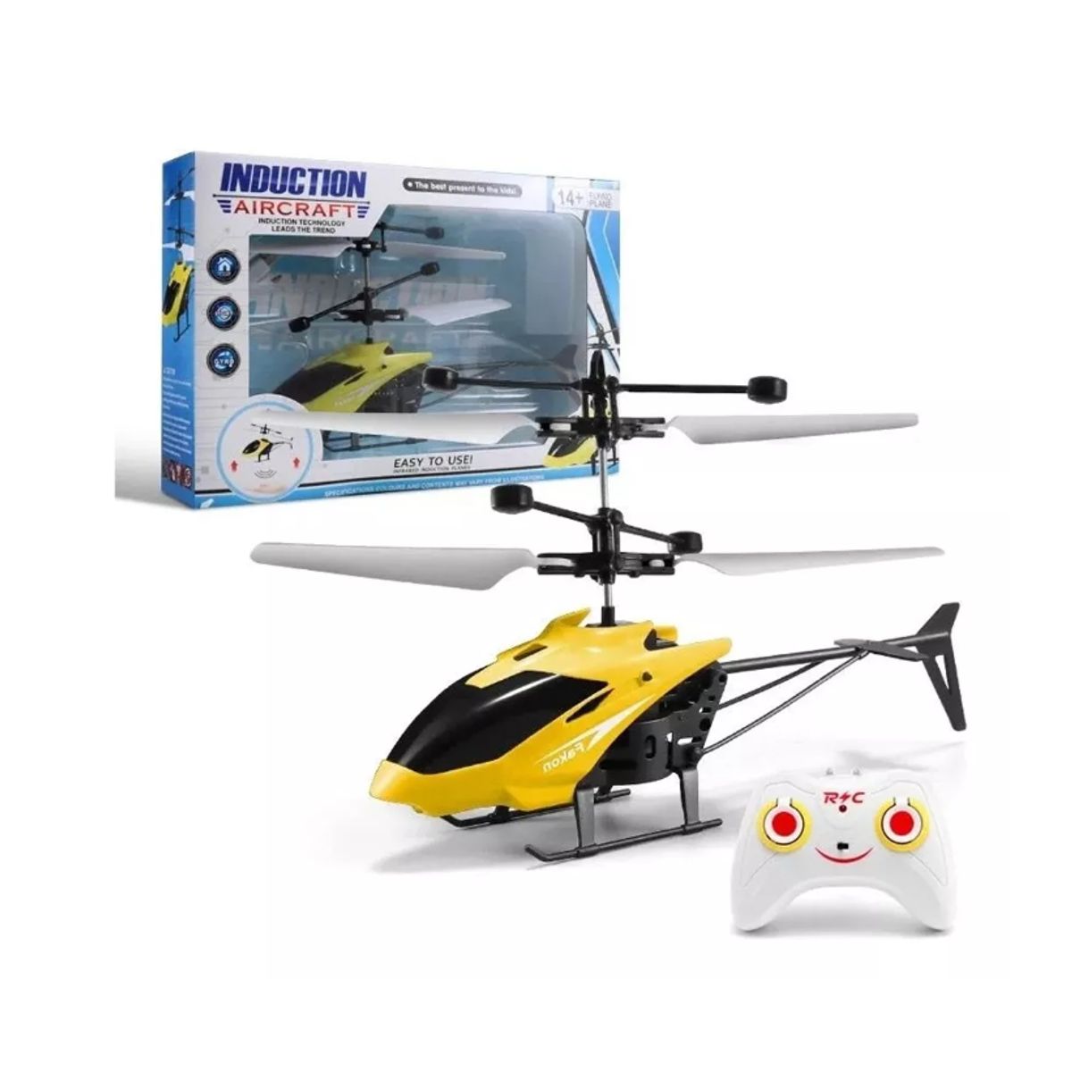 GENERICO - Helicóptero Inducción Control Remoto Recargable Mini