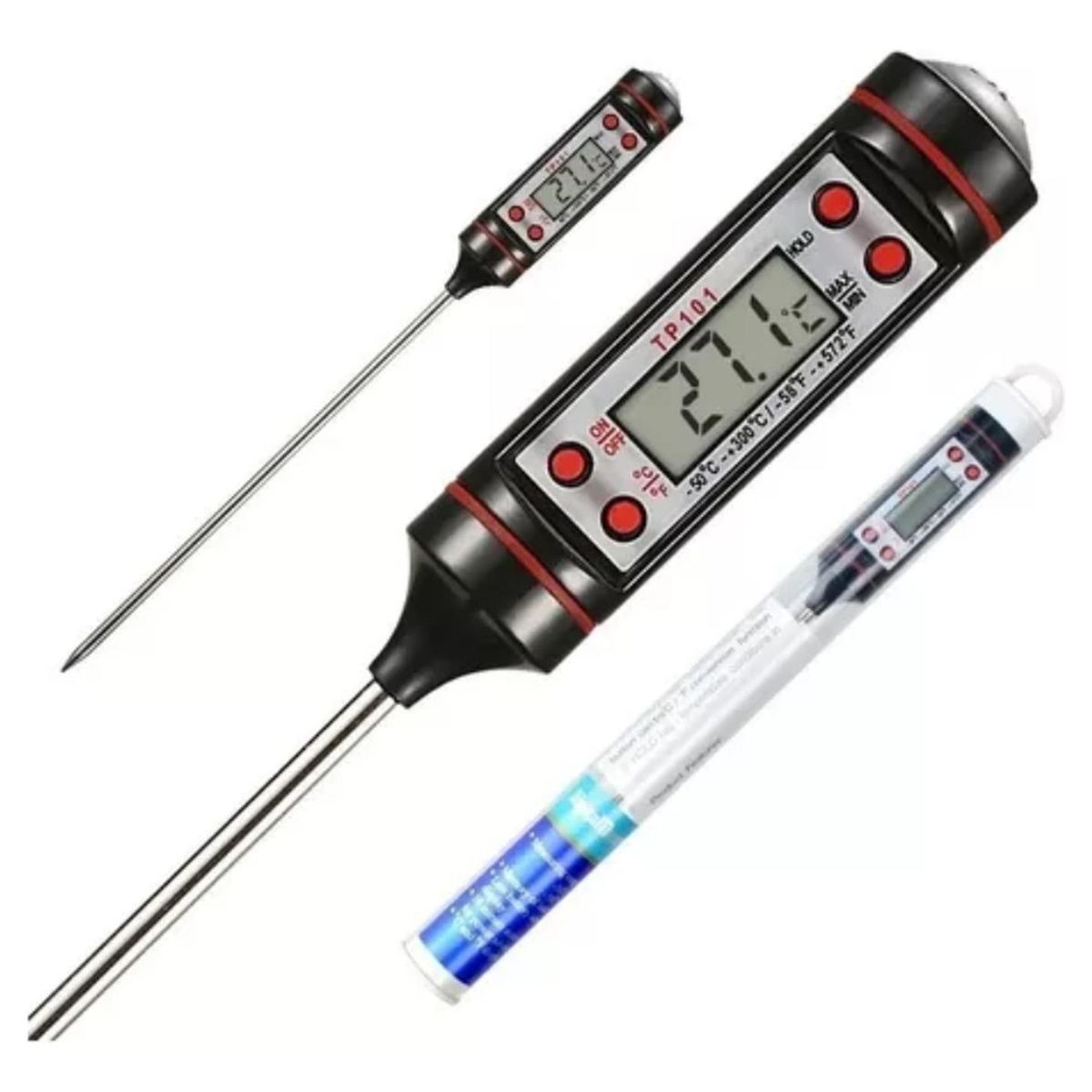 IMPORTCLICK - Termómetro Cocina Digital Alimentos Asado -50 °C a + 300 °C - Negro