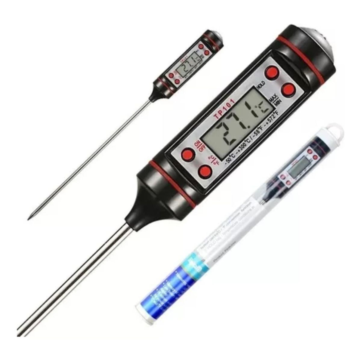 IMPORTCLICK - Termómetro Cocina Digital Alimentos Asado -50 °C a + 300 °C - Negro