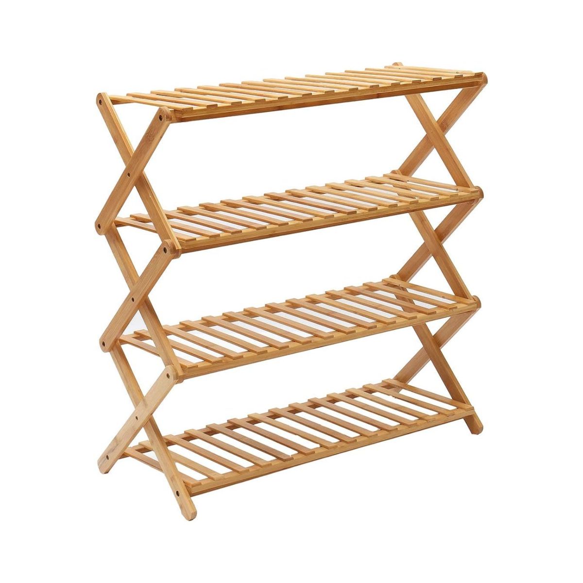 IMPORTCLICK - Zapatero Organizador De Madera 4 Niveles Café Claro