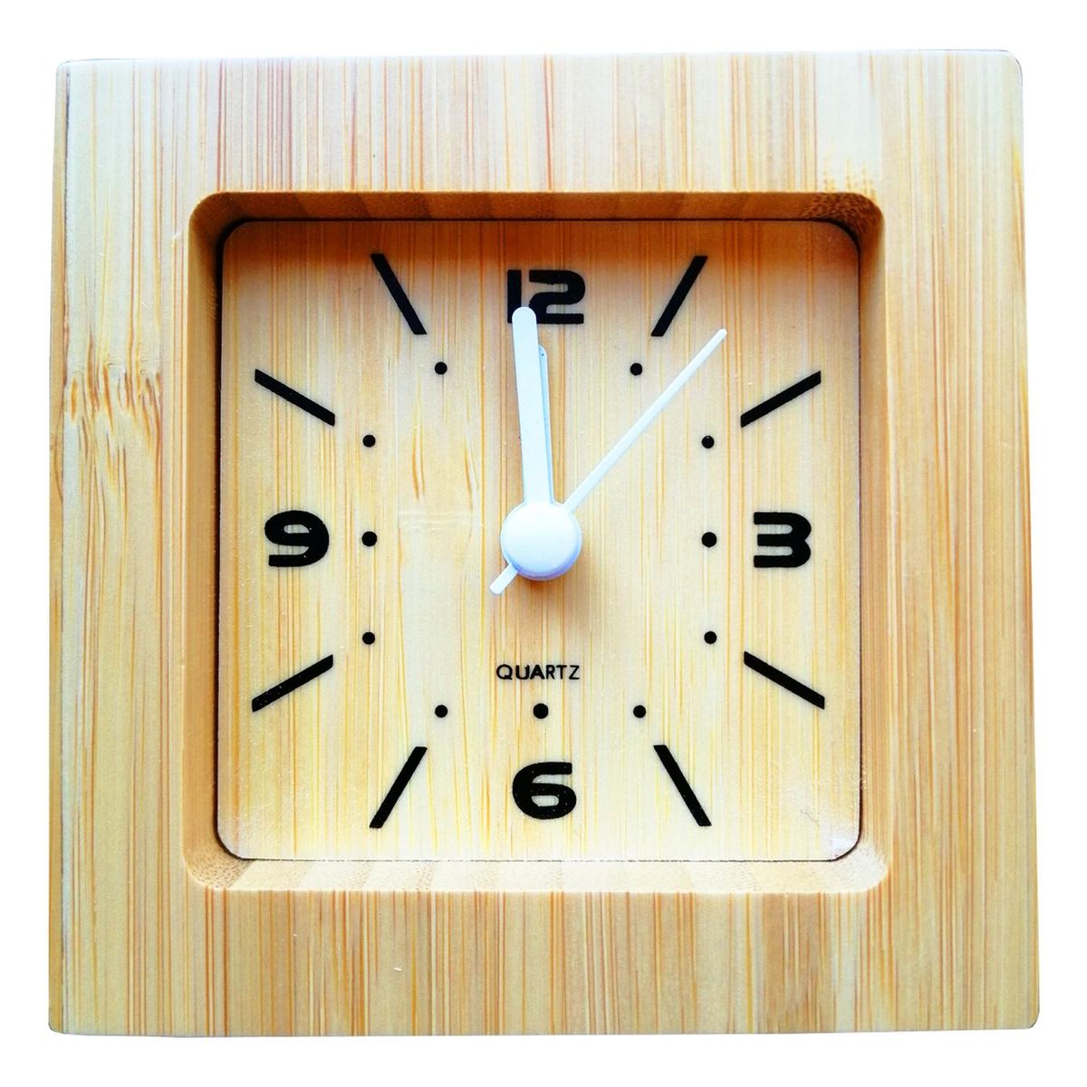 IMPORTCLICK - Reloj Despertador Bambú Ecológico - Café