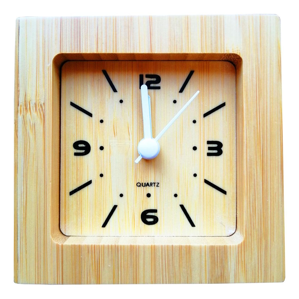 IMPORTCLICK - Reloj Despertador Bambú Ecológico - Café