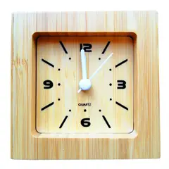 IMPORTCLICK - Reloj Despertador Bambú Ecológico - Café