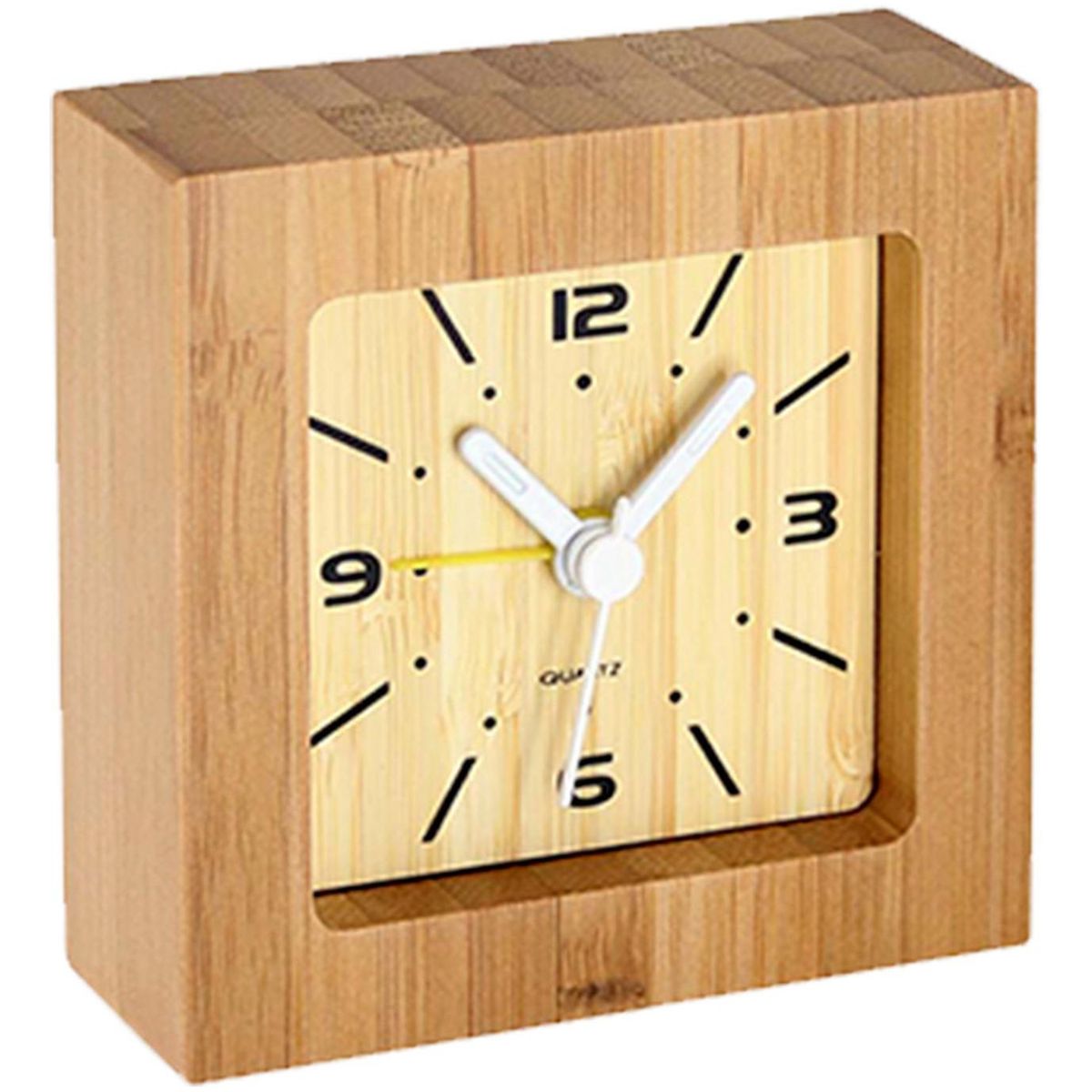 IMPORTCLICK - Reloj Despertador Bambú Ecológico - Café