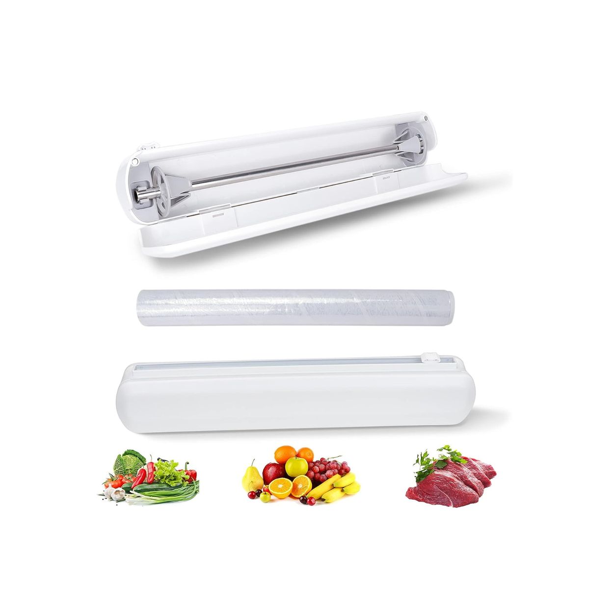 IMPORTCLICK - Dispensador Papel Film Plástico Aluminio Cortador Blanco - Blanco