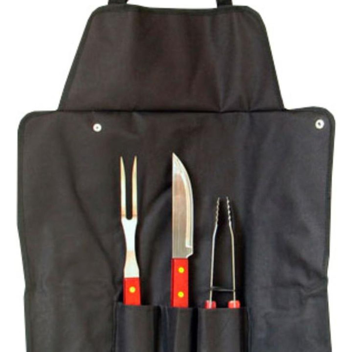 IMPORTCLICK - Delantal Asado Parrilla Negro 3 Herramientas