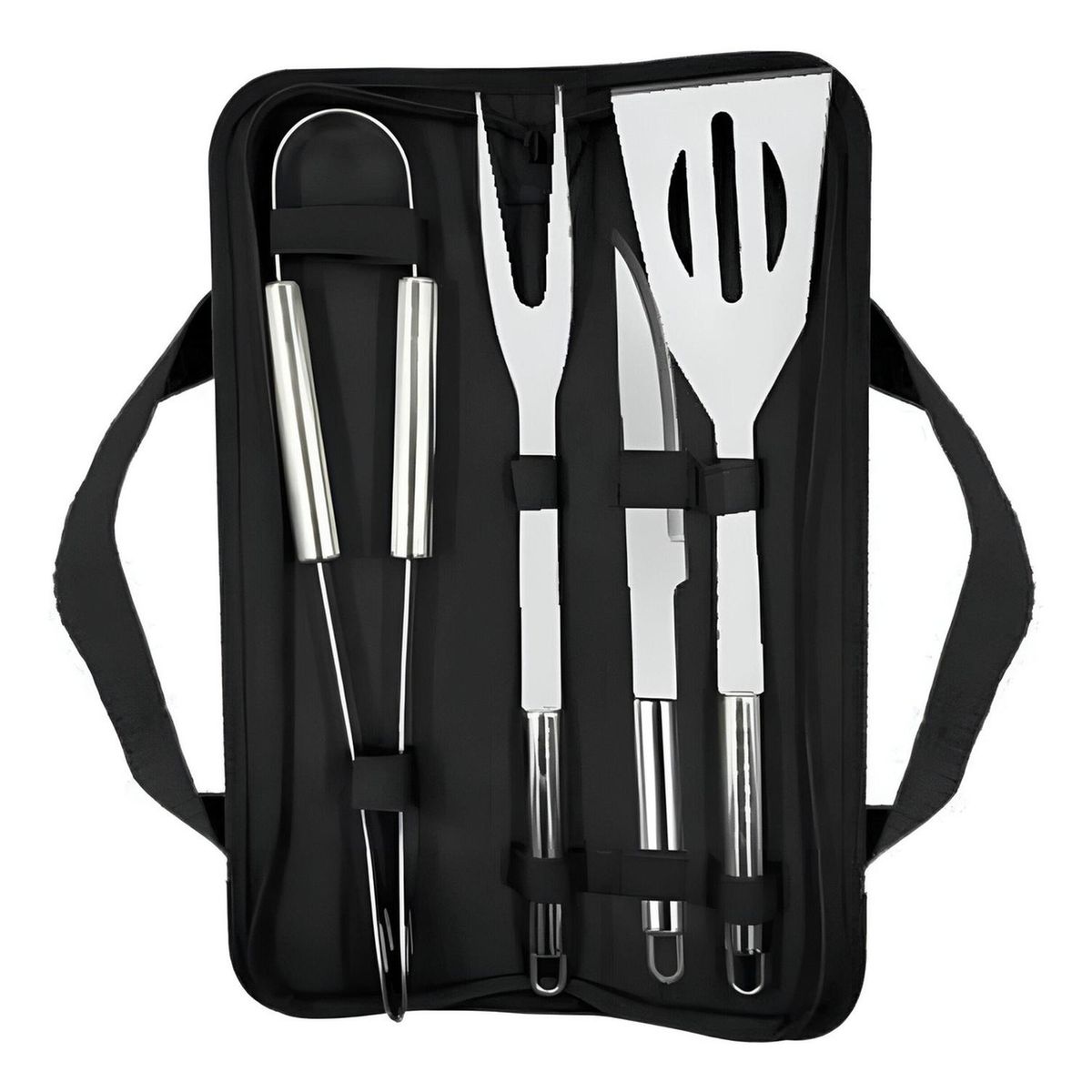 IMPORTCLICK - Set Maletín Asado Parrilla 4 Herramientas Grill - Gris