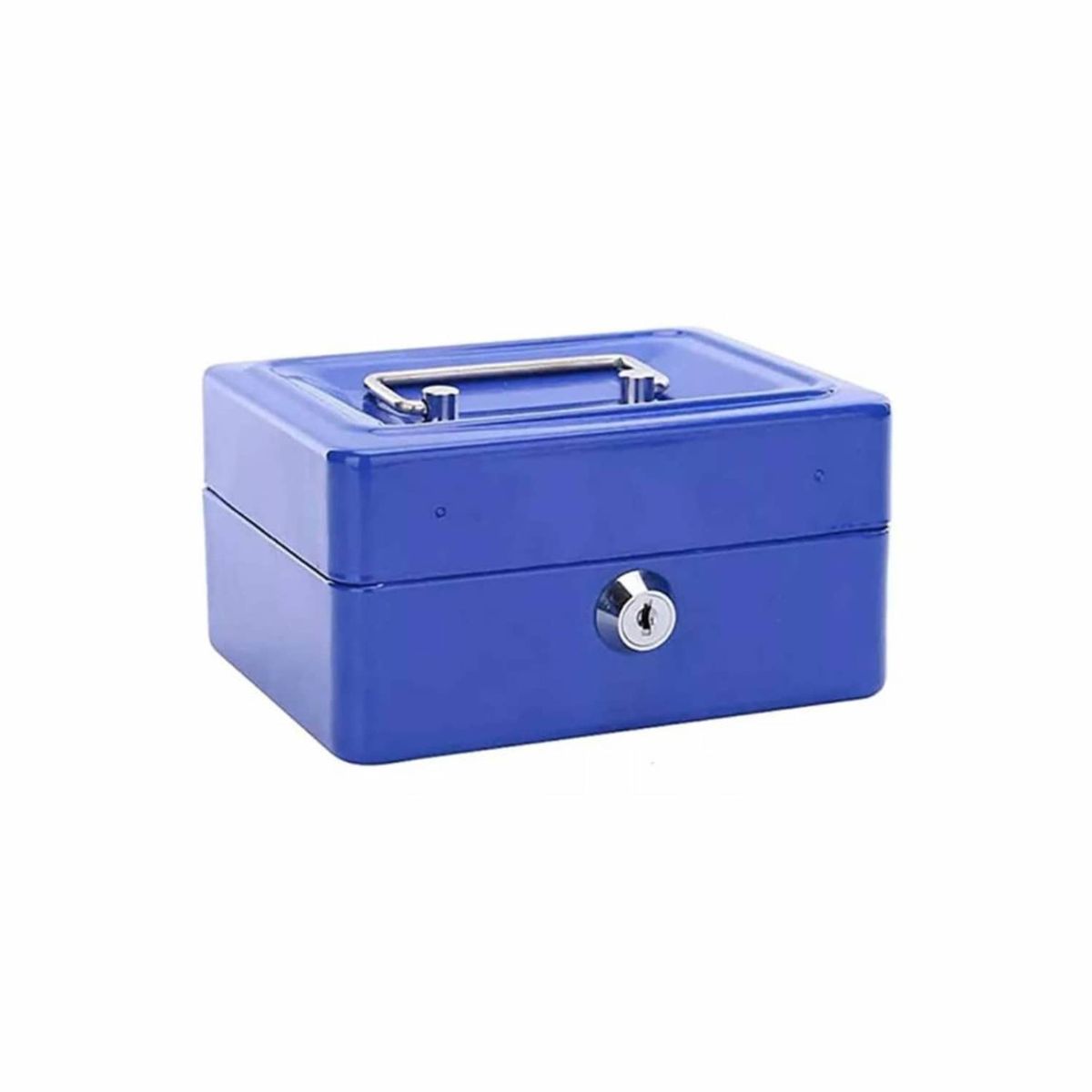 IMPORTCLICK - Caja Fuerte Metálica Con Llave 15x12cm Azul
